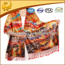 Silk Fashion Pashmina Shawls and Scarves With Fringe